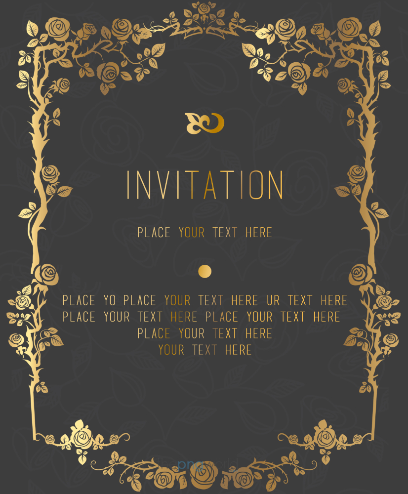 Gold Text Invitation Card PSD Template invitation,card,invite,welcome,party,rsvp,template,marriage,event,baby shower,anniversary